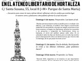 Marzo en el Ateneo Libertario de&nbsp;Hortaleza
