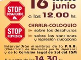 [Sábado 16 de junio] Charla-coloquio + comida popular [STOP Desahucios, STOP&nbsp;Represión]